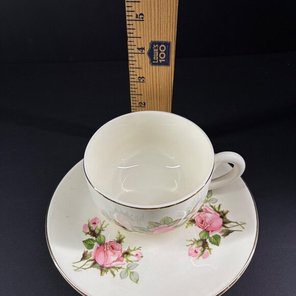 Vintage Royal Wilton Cup & Saucer Set 22K Gold Trim Pink Roses - Picture 6 of 7